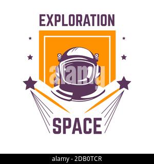 Exploration space isolated icon spaceman in pressure suit Stock Vector