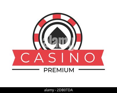 Casino club isolated icon spades sign poker chip Stock Vector