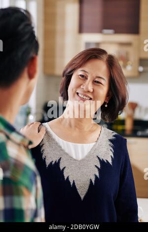 Mother looking at son Stock Photo