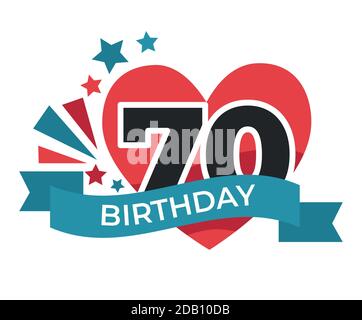 70 birthday anniversary celebration festive isolated icon Stock Vector