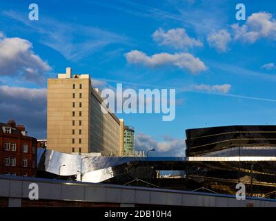 Wide view across the Grand Central Shopping Centre above New Street railway station in the city centre of Birmingham England UK Stock Photo