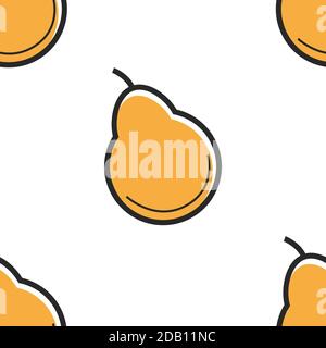 Pear fruit seamless pattern farm organic food from garden or orchard Stock Vector
