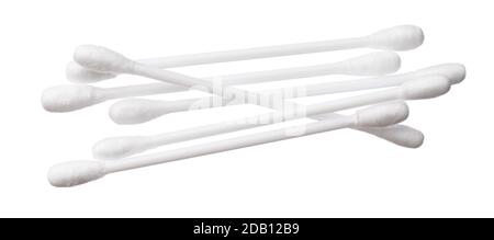 Cotton cleaning swabs isolated on white background Stock Photo