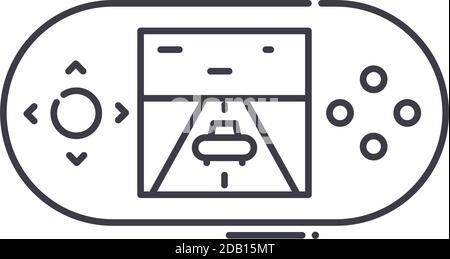 Portable device icon, linear isolated illustration, thin line vector, web design sign, outline concept symbol with editable stroke on white background Stock Vector