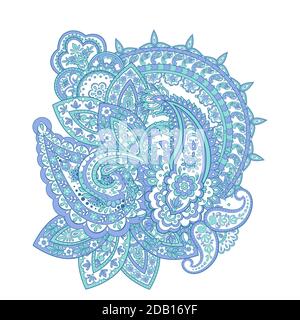 Seamless Paisley pattern in indian style. Floral vector illustration Stock Vector