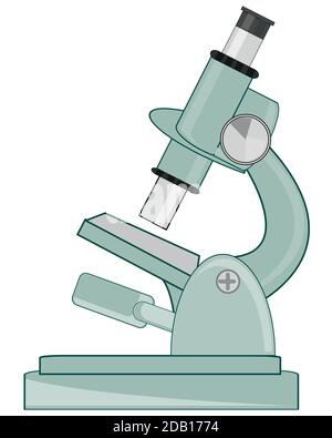 Scientific tools microscope for increase and studies microorganism Stock Vector