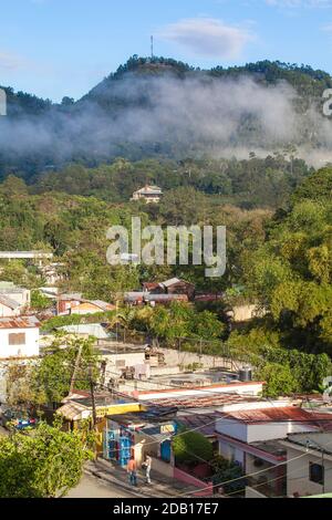 Dominican Republic, Jarabacoa, Misty dawn morning in Jarabacoa Stock Photo
