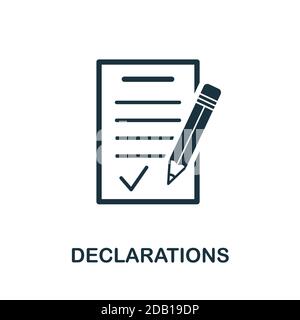 Declarations icon. Simple element from website development collection. Filled Declarations icon for templates, infographics and more Stock Vector