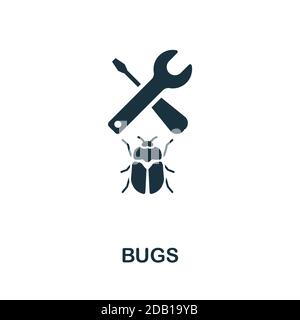 Bugs icon. Simple element from website development collection. Filled Bugs icon for templates, infographics and more Stock Vector