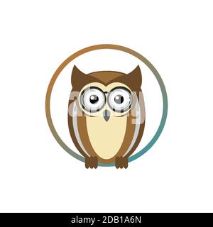 Mascot character smart owl design illustration vector eps format , suitable for your design needs, logo, illustration, animation, etc. Stock Vector