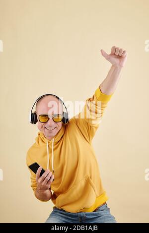 Happy man dancing Stock Photo