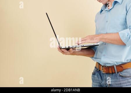 Developer testing his program Stock Photo