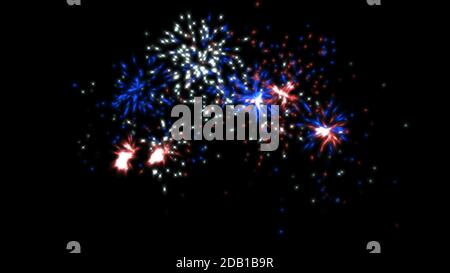 Fireworks on black Anniversary celebration Happy new year 3d render Stock Photo