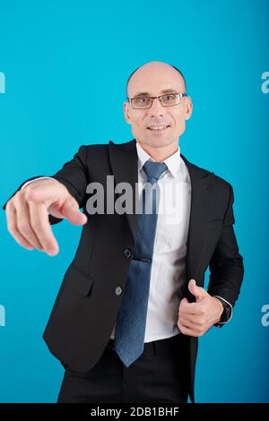 Friendly middle-aged entrepreneur Stock Photo