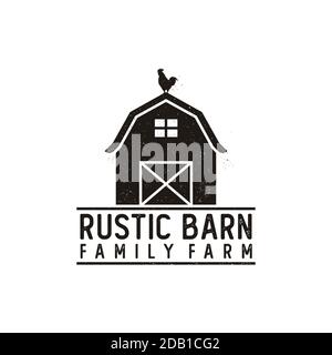 Vintage Retro Rustic Barn Farm logo design Illustration Stock Vector ...