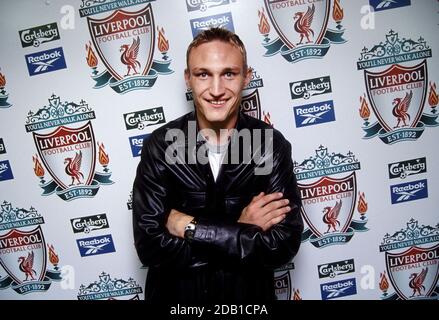 The Finnish footballer player Sami Hyypiä in Liverpool in 2000 after signing with the Liverpool FC in 1999. Stock Photo