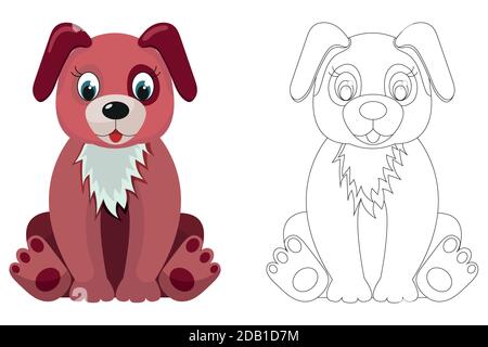 vector illustration of a cute puppy. Stock Vector