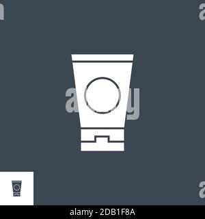 Sunscreen related vector glyph icon. Stock Vector