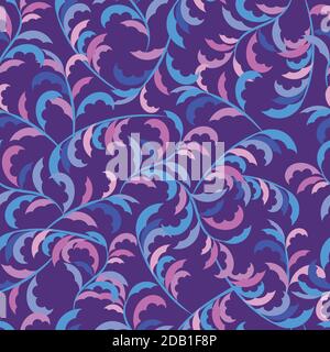 vector seamless pattern with branches and leaves. Stock Vector