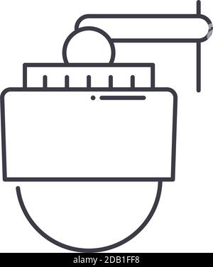 City circuit camera icon, linear isolated illustration, thin line vector, web design sign, outline concept symbol with editable stroke on white Stock Vector