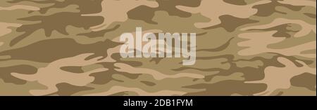 Military or hunting panoramic khaki geometric seamless pattern - Vector illustration Stock Vector