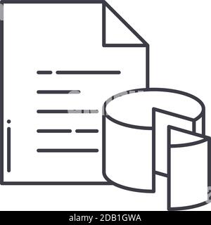 Chart document icon, linear isolated illustration, thin line vector, web design sign, outline concept symbol with editable stroke on white background. Stock Vector