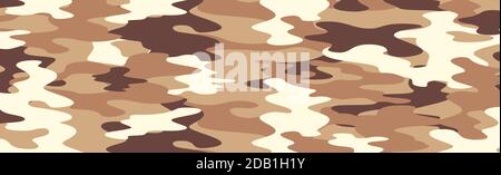 Military or hunting panoramic khaki geometric seamless pattern - Vector illustration Stock Vector