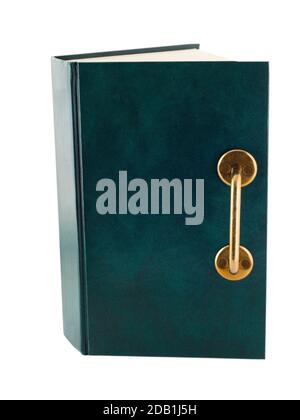 Blank cover green book isolated on white background. Stock Photo