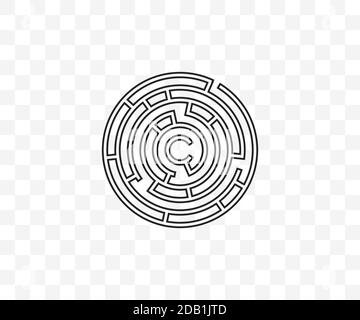Labyrinth, maze, strategy icon on transparent background. Vector illustration. Stock Vector