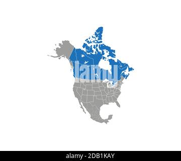 Canada on North America map vector. Vector illustration. Stock Vector