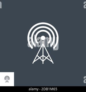 Transmiter related vector glyph icon. Stock Vector