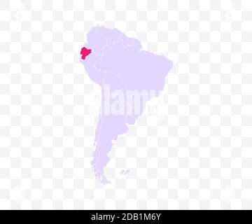 Ecuador on South America map vector. Vector illustration. Stock Vector