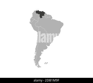 Venezuela on South America map vector. Vector illustration. Stock Vector