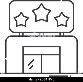 Cinema icon, linear isolated illustration, thin line vector, web design sign, outline concept symbol with editable stroke on white background. Stock Vector