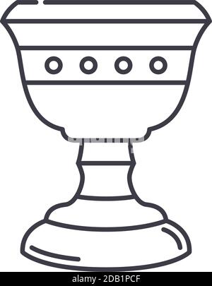 Chalice icon, linear isolated illustration, thin line vector, web design sign, outline concept symbol with editable stroke on white background. Stock Vector