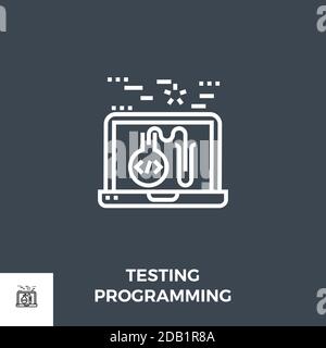 Testing Programming Line Icon Stock Vector