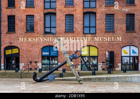 Merseyside Maritime Museum Liverpool on the Royal Albert Docks. Part of Liverpool waterfront. Established 1984 after a trial opening in 1980. Stock Photo