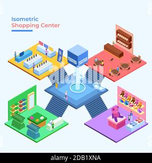 Isometric shopping center Vector illustration Stock Vector Image & Art ...