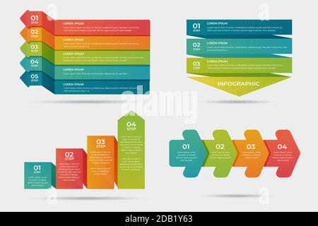 Gradient process infographic design Vector illustration Stock Vector