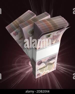 Stack of Mexican Pesos (isolated with clipping path) Stock Photo