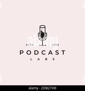 Podcast Lab Logo Design inspiration Stock Vector