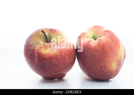 Red yellow apple isolated on white backgrounds Stock Photo
