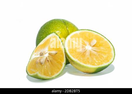lime fruits isolated include clipping path on white backgrounds Stock Photo