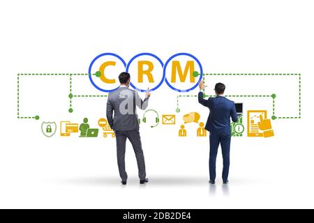 CRM custromer relationship management concept with the businessman Stock Photo