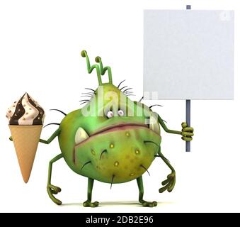 Fun germ - 3D Illustration Stock Photo