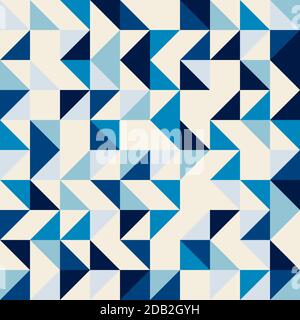 Seamless blue triangle pattern. Vector background. Geometric abstract texture Stock Vector