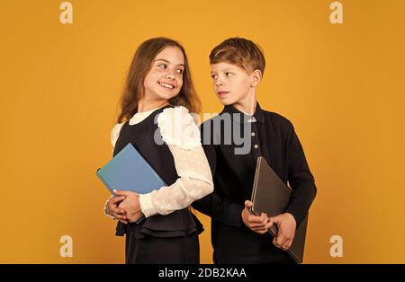 Web developer or designer. Study programming. Student with laptop computer. Child using pc. Life online. Modern information source. Surfing internet. Modern profession. Modern education for kids. Stock Photo