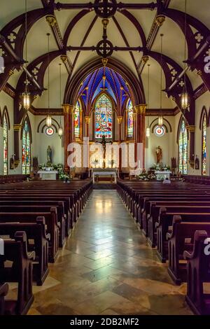 Austin Texas/USA - May 27 2019: St Mary's Catholic Cathedral Stock Photo
