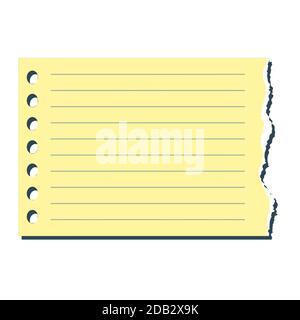 yellow page ripped off from the notebook Stock Photo