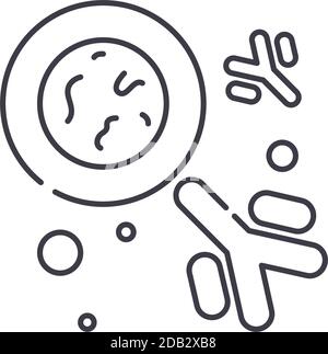 Cell biology concept icon, linear isolated illustration, thin line vector, web design sign, outline concept symbol with editable stroke on white Stock Vector